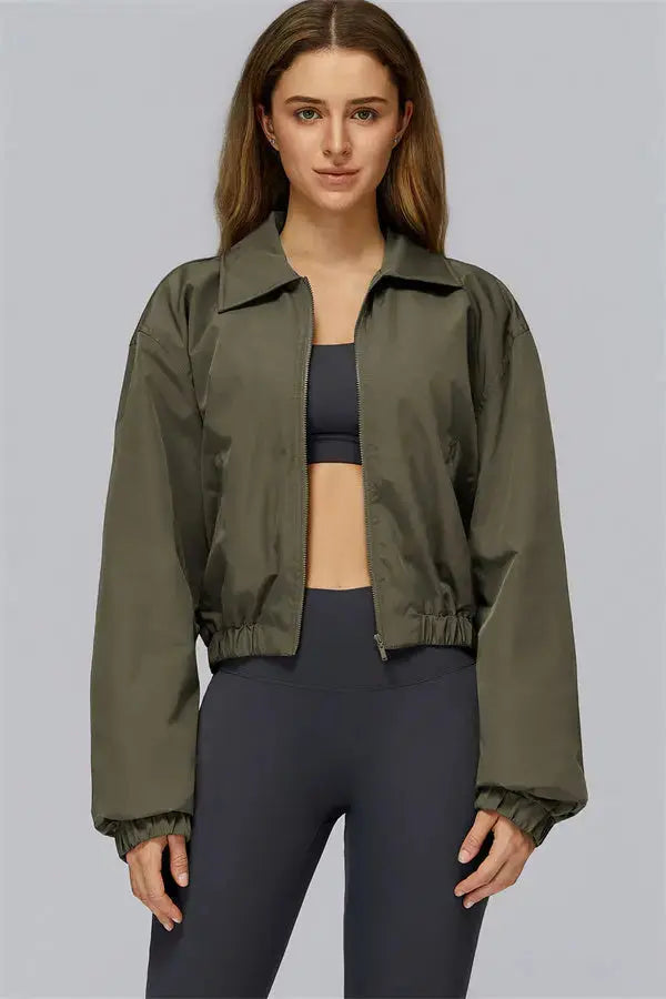 The Elle Form Crop Zip Jacket Fitglutes Activewear Gymwear Sportswear & Workout Clothes