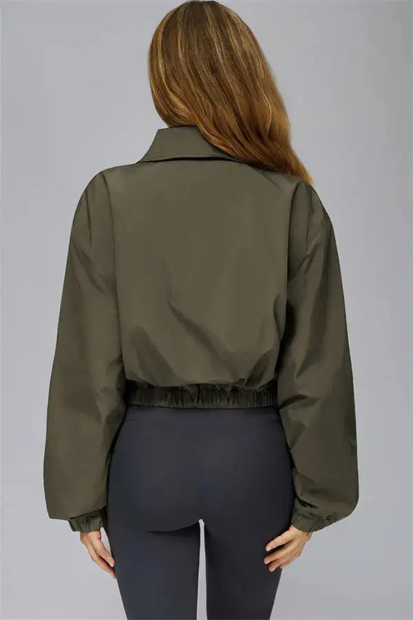 The Elle Form Crop Zip Jacket Fitglutes Activewear Gymwear Sportswear & Workout Clothes