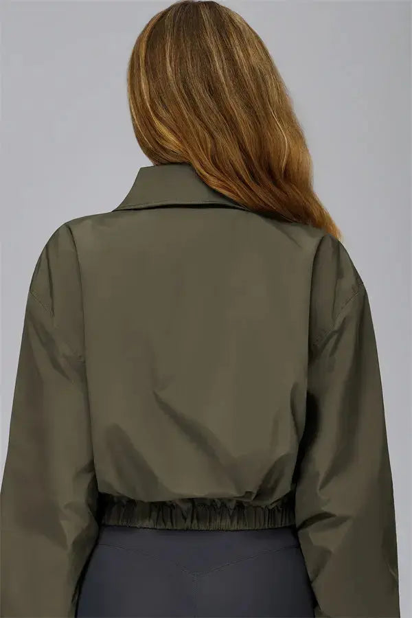 The Elle Form Crop Zip Jacket Fitglutes Activewear Gymwear Sportswear & Workout Clothes
