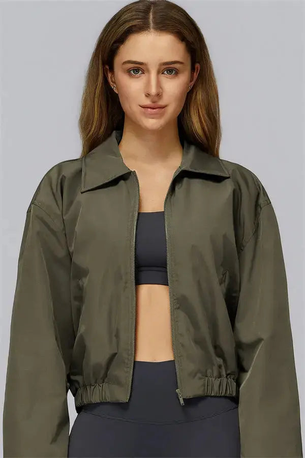 The Elle Form Crop Zip Jacket Fitglutes Activewear Gymwear Sportswear & Workout Clothes