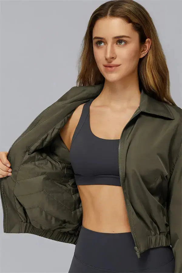 The Elle Form Crop Zip Jacket Fitglutes Activewear Gymwear Sportswear & Workout Clothes