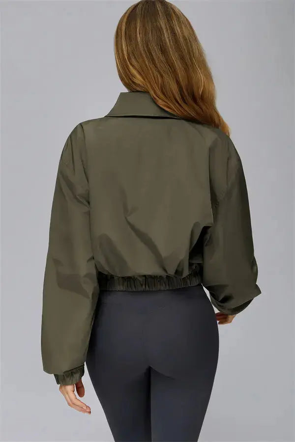The Elle Form Crop Zip Jacket Fitglutes Activewear Gymwear Sportswear & Workout Clothes