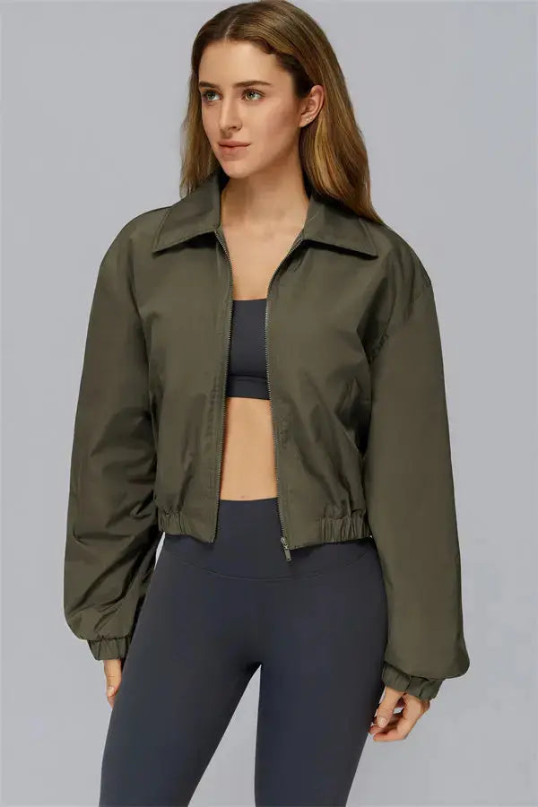 The Elle Form Crop Zip Jacket Fitglutes Activewear Gymwear Sportswear & Workout Clothes