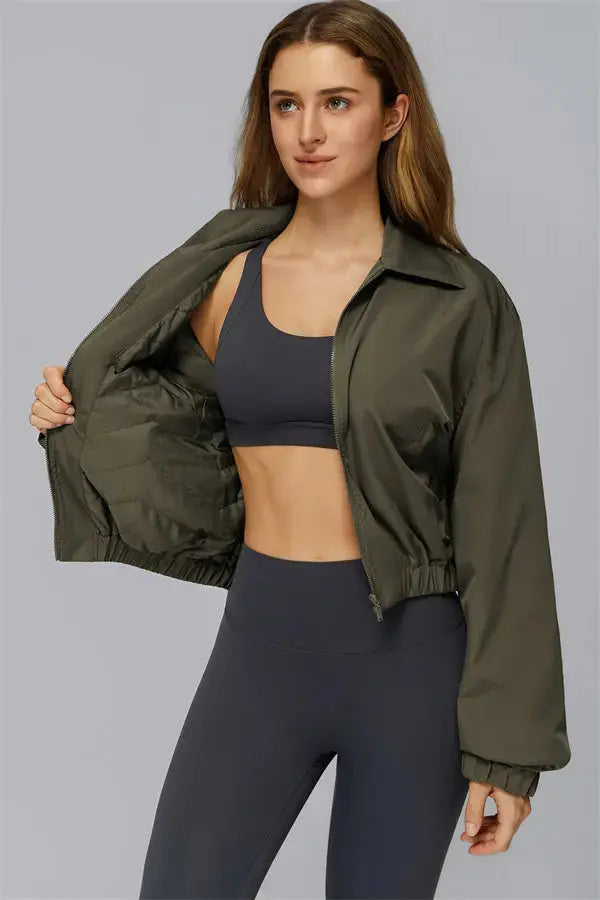 The Elle Form Crop Zip Jacket Fitglutes Activewear Gymwear Sportswear & Workout Clothes
