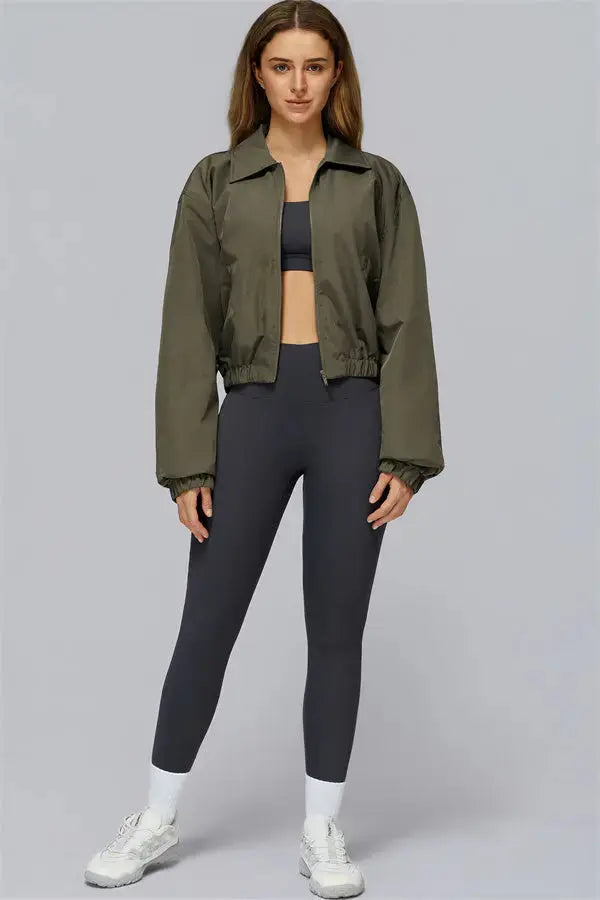 The Elle Form Crop Zip Jacket Fitglutes Activewear Gymwear Sportswear & Workout Clothes