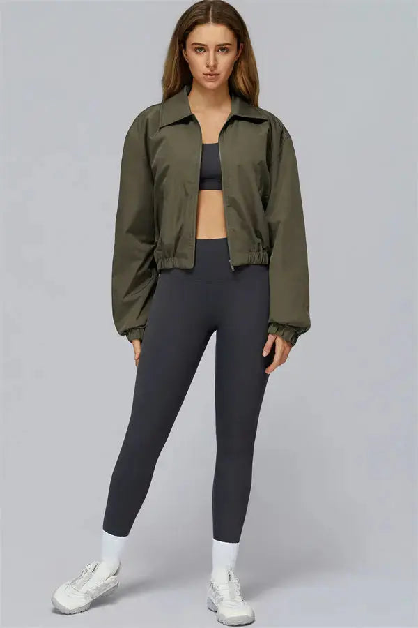 The Elle Form Crop Zip Jacket Fitglutes Activewear Gymwear Sportswear & Workout Clothes
