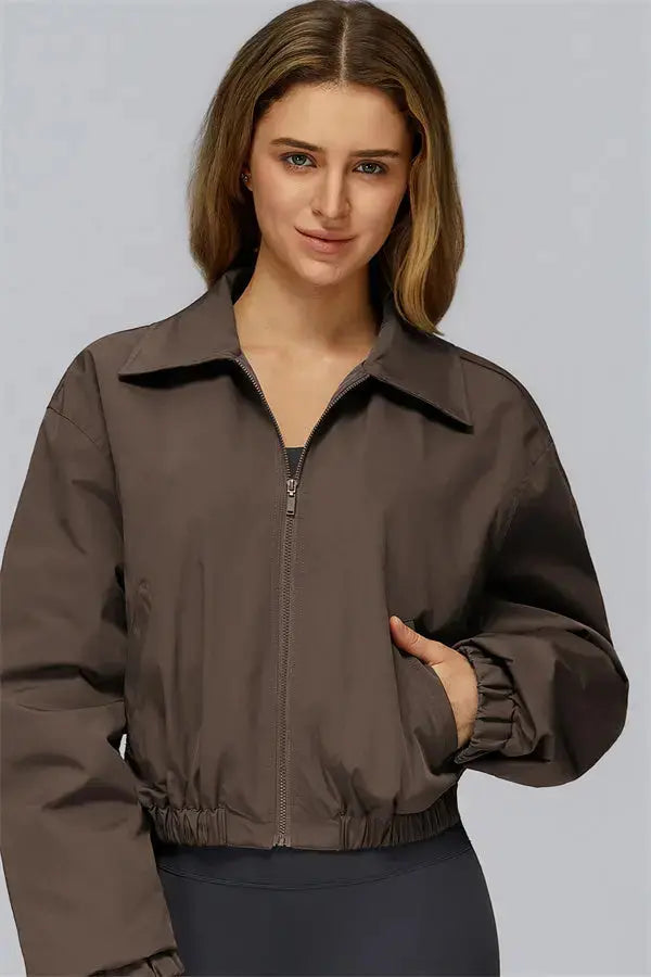 The Elle Form Crop Zip Jacket Fitglutes Activewear Gymwear Sportswear & Workout Clothes