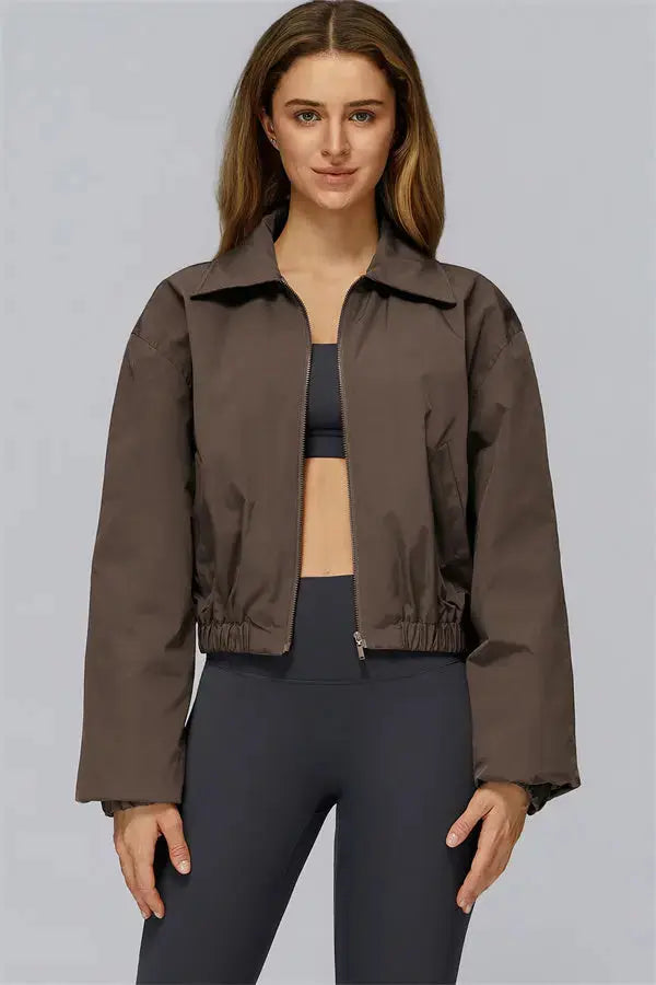 The Elle Form Crop Zip Jacket Fitglutes Activewear Gymwear Sportswear & Workout Clothes
