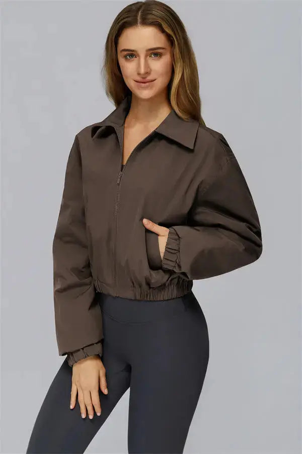 The Elle Form Crop Zip Jacket Fitglutes Activewear Gymwear Sportswear & Workout Clothes