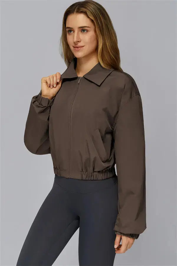 The Elle Form Crop Zip Jacket Fitglutes Activewear Gymwear Sportswear & Workout Clothes