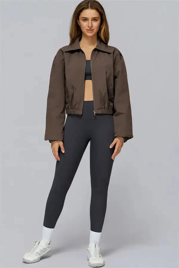 The Elle Form Crop Zip Jacket Fitglutes Activewear Gymwear Sportswear & Workout Clothes