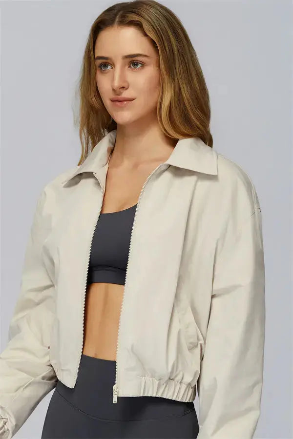 The Elle Form Crop Zip Jacket Fitglutes Activewear Gymwear Sportswear & Workout Clothes
