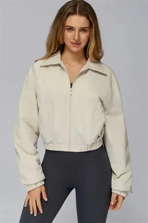The Elle Form Crop Zip Jacket Fitglutes Activewear Gymwear Sportswear & Workout Clothes