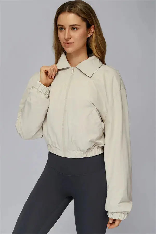 The Elle Form Crop Zip Jacket Fitglutes Activewear Gymwear Sportswear & Workout Clothes