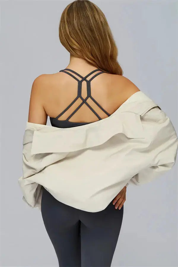 The Elle Form Crop Zip Jacket Fitglutes Activewear Gymwear Sportswear & Workout Clothes