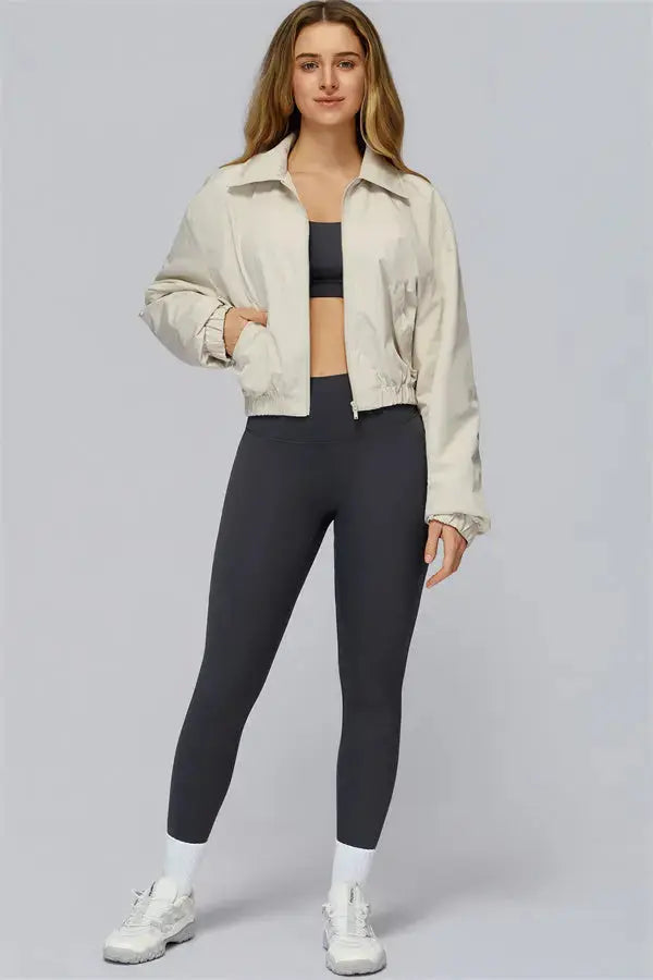 The Elle Form Crop Zip Jacket Fitglutes Activewear Gymwear Sportswear & Workout Clothes