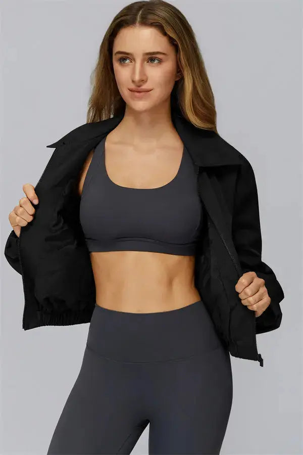 The Elle Form Crop Zip Jacket Fitglutes Activewear Gymwear Sportswear & Workout Clothes