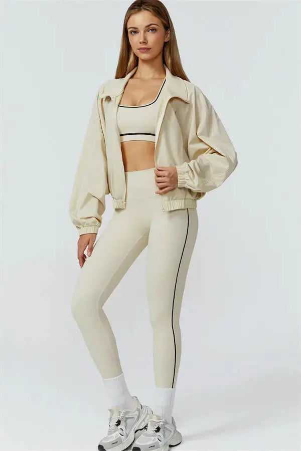 The Venus Zip Jacket Leggings 2-Piece Set Fitglutes Activewear Gymwear Sportswear & Workout Clothes