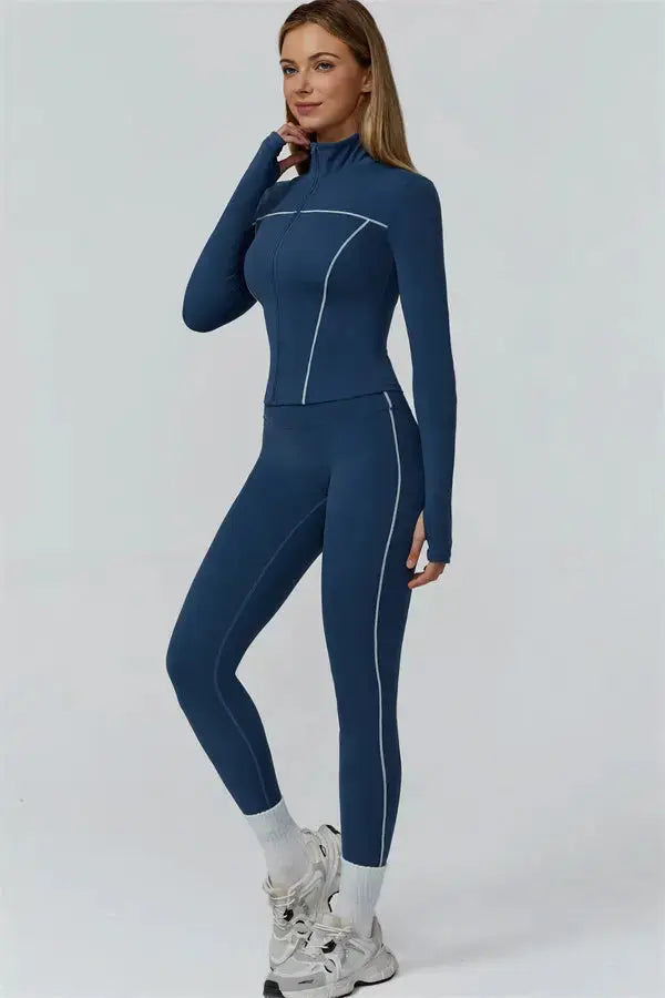 The Venus Zip Top Leggings 2-Piece Set Fitglutes Activewear Gymwear Sportswear & Workout Clothes