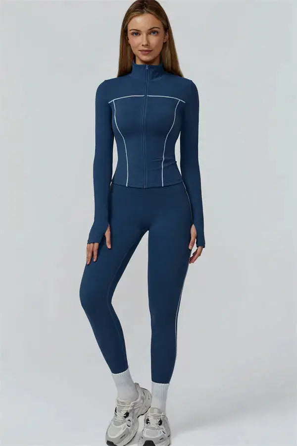 The Venus Zip Top Leggings 2-Piece Set Fitglutes Activewear Gymwear Sportswear & Workout Clothes