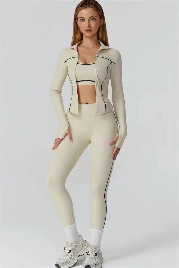 The Venus Zip Top Leggings 2-Piece Set Fitglutes Activewear Gymwear Sportswear & Workout Clothes