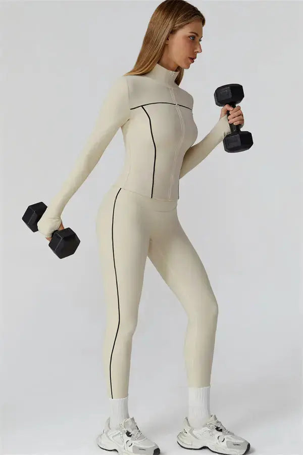 The Venus Zip Top Leggings 2-Piece Set Fitglutes Activewear Gymwear Sportswear & Workout Clothes