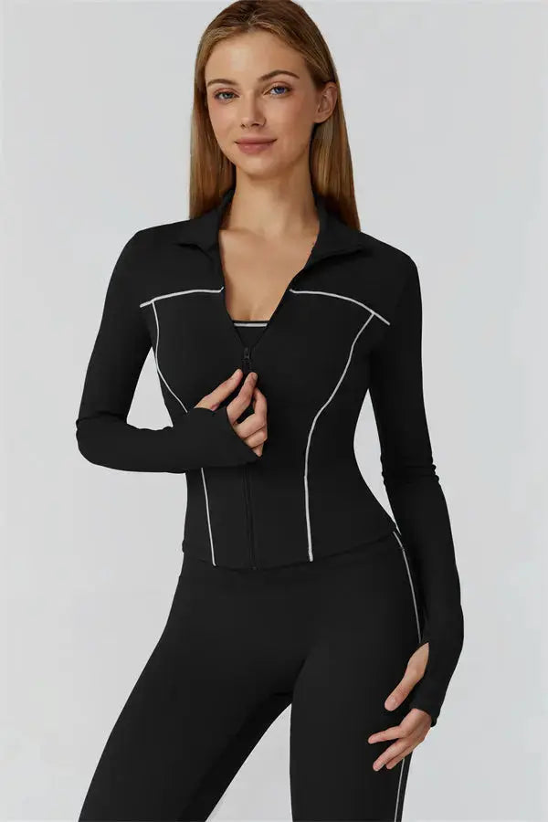 The Venus Zip Top Leggings 2-Piece Set Fitglutes Activewear Gymwear Sportswear & Workout Clothes