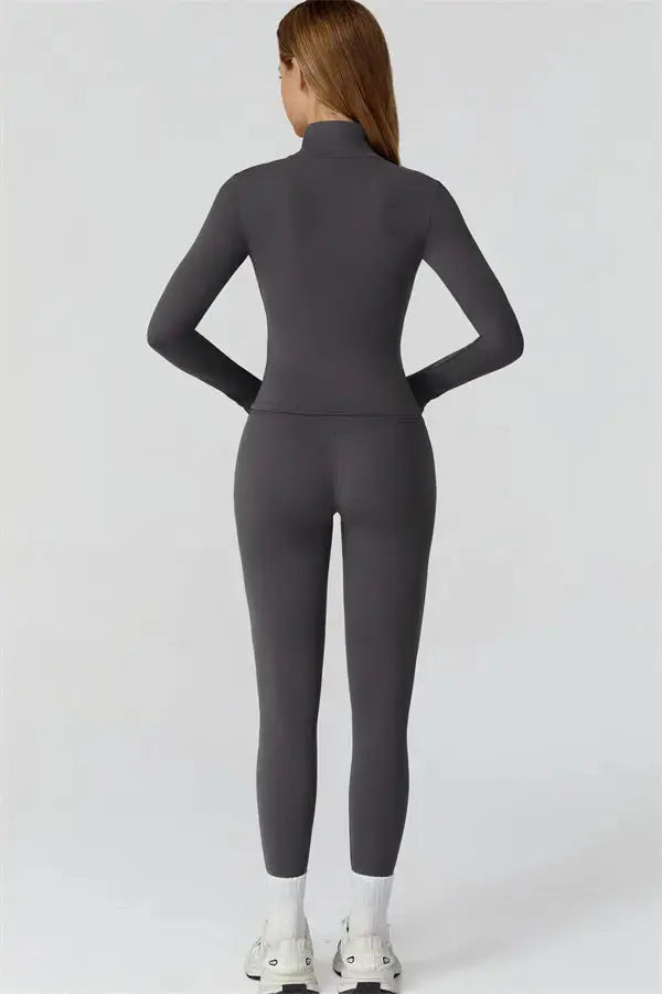 The Venus Zip Top Sports Bra Leggings 3-Piece Set Fitglutes Activewear Gymwear Sportswear & Workout Clothes