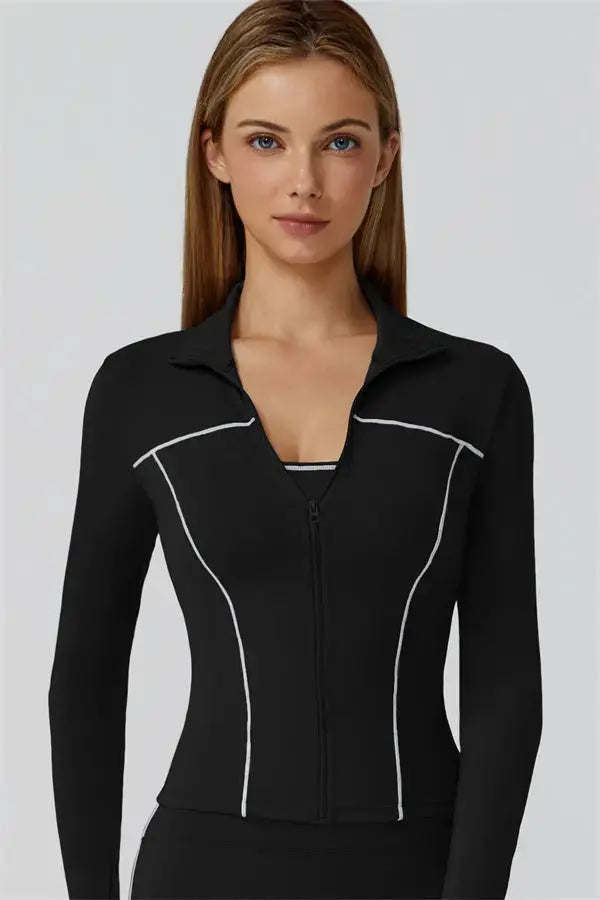 The Venus Zip Top Sports Bra Leggings 3-Piece Set Fitglutes Activewear Gymwear Sportswear & Workout Clothes