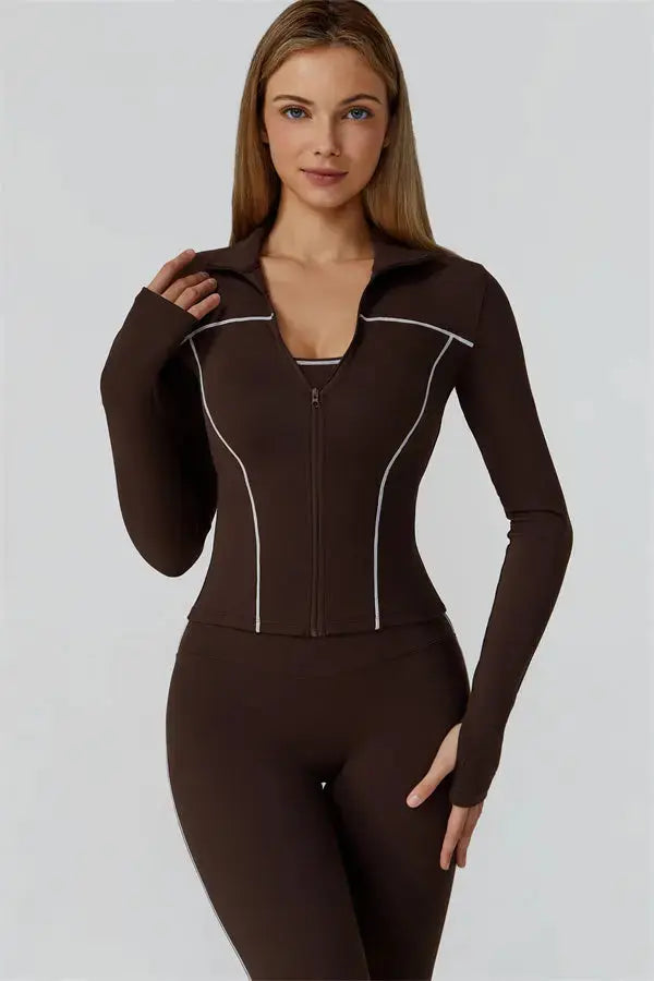 The Venus Zip Top Fitglutes Activewear Gymwear Sportswear & Workout Clothes