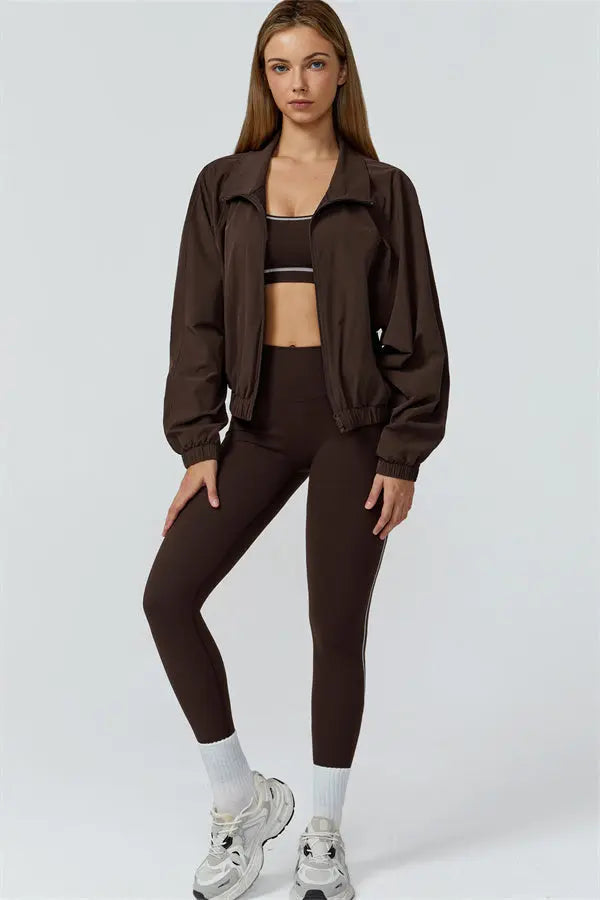 The Venus Zip Jacket Sports Bra Leggings 3-Piece Set Fitglutes Activewear Gymwear Sportswear & Workout Clothes