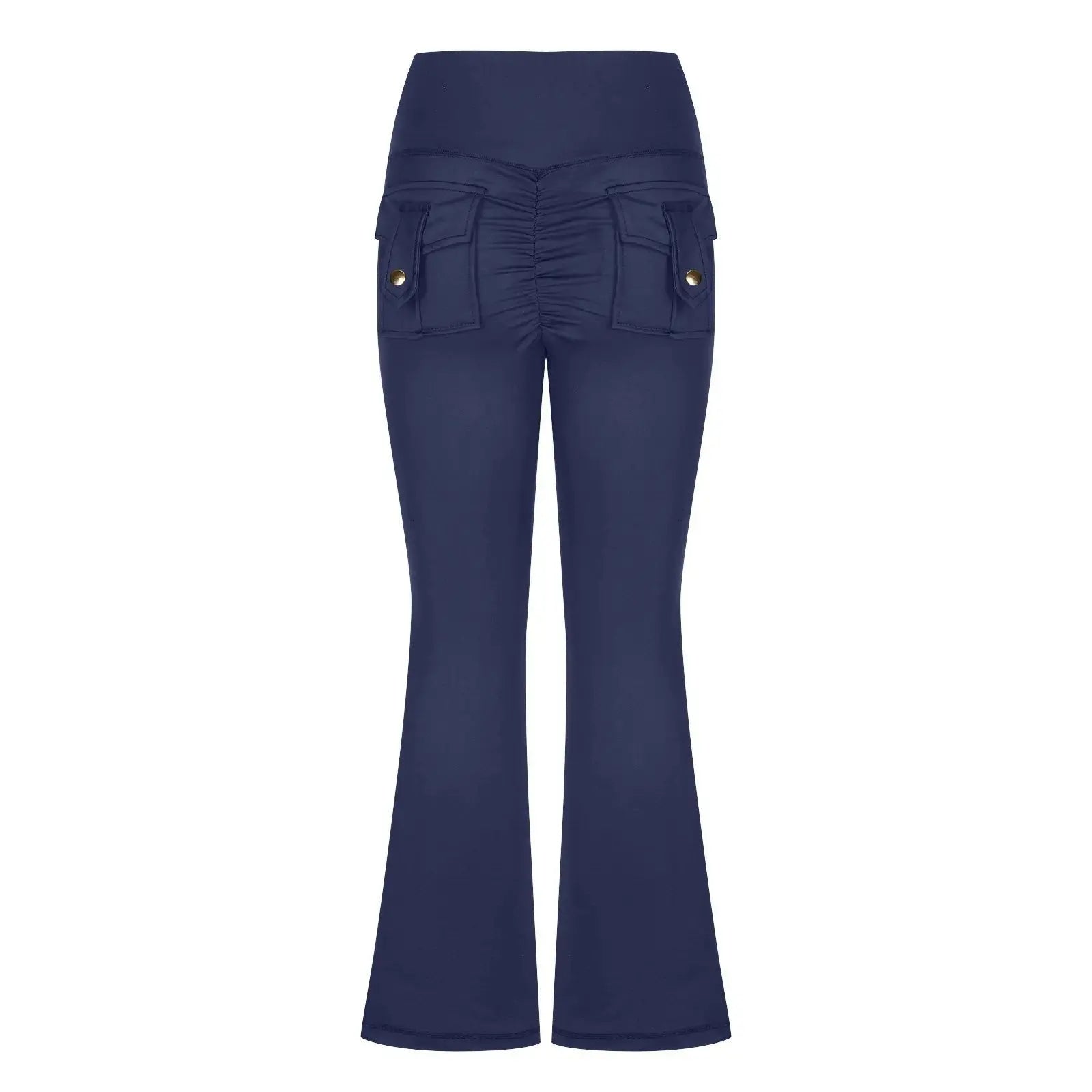 Flairé™ 30-inch high-waisted flare leggings with pockets, made for yoga and athleisure, featuring a fitted waistband and flared legs.