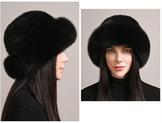 Luxury Mink Hair Hat – Elegant Braided Winter Fur Cap for Women