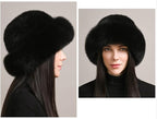 Luxury Mink Hair Hat – Elegant Braided Winter Fur Cap for Women