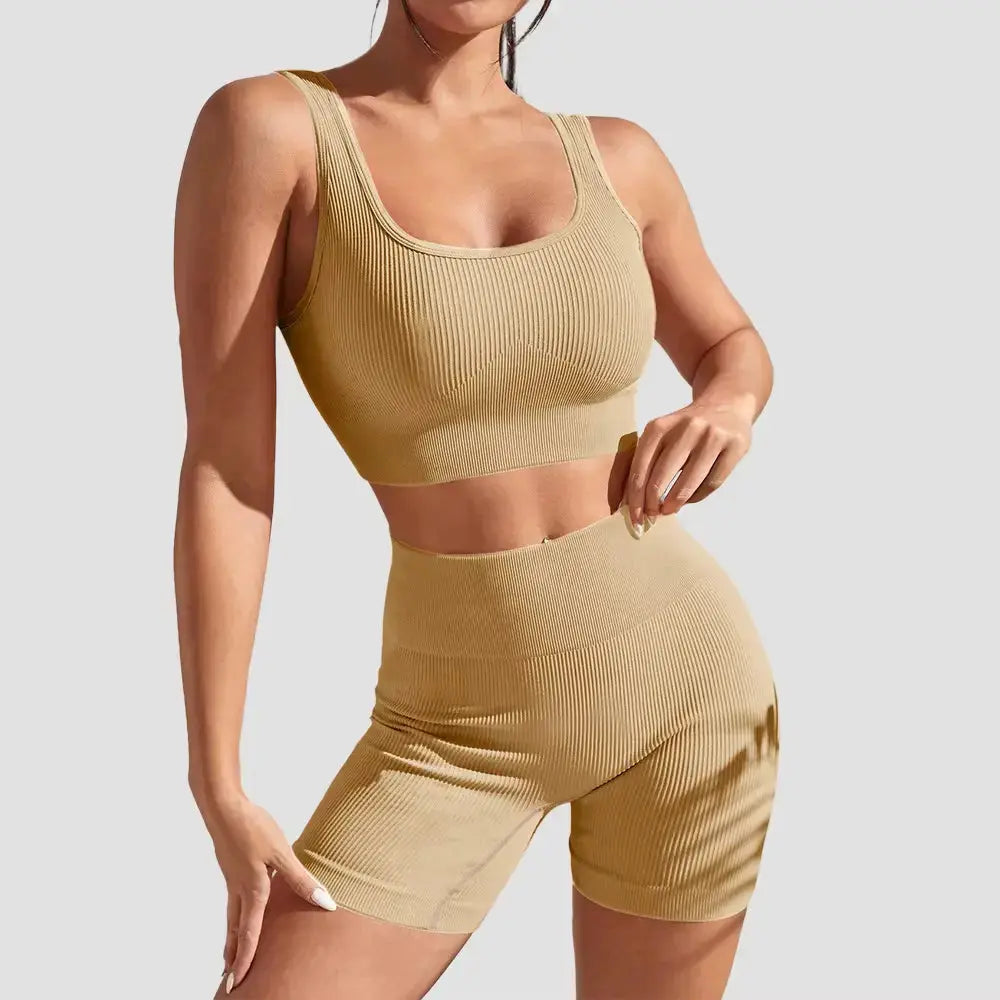 Women’s Flaire™ seamless high waist yoga set, Hypes Inventory activewear with matching top and leggings for workout comfort