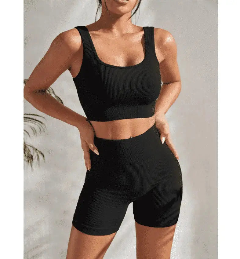 Women’s Hypes Inventory Flaire™ seamless high waist yoga set, featuring a fitted sports bra and matching leggings for activewear.