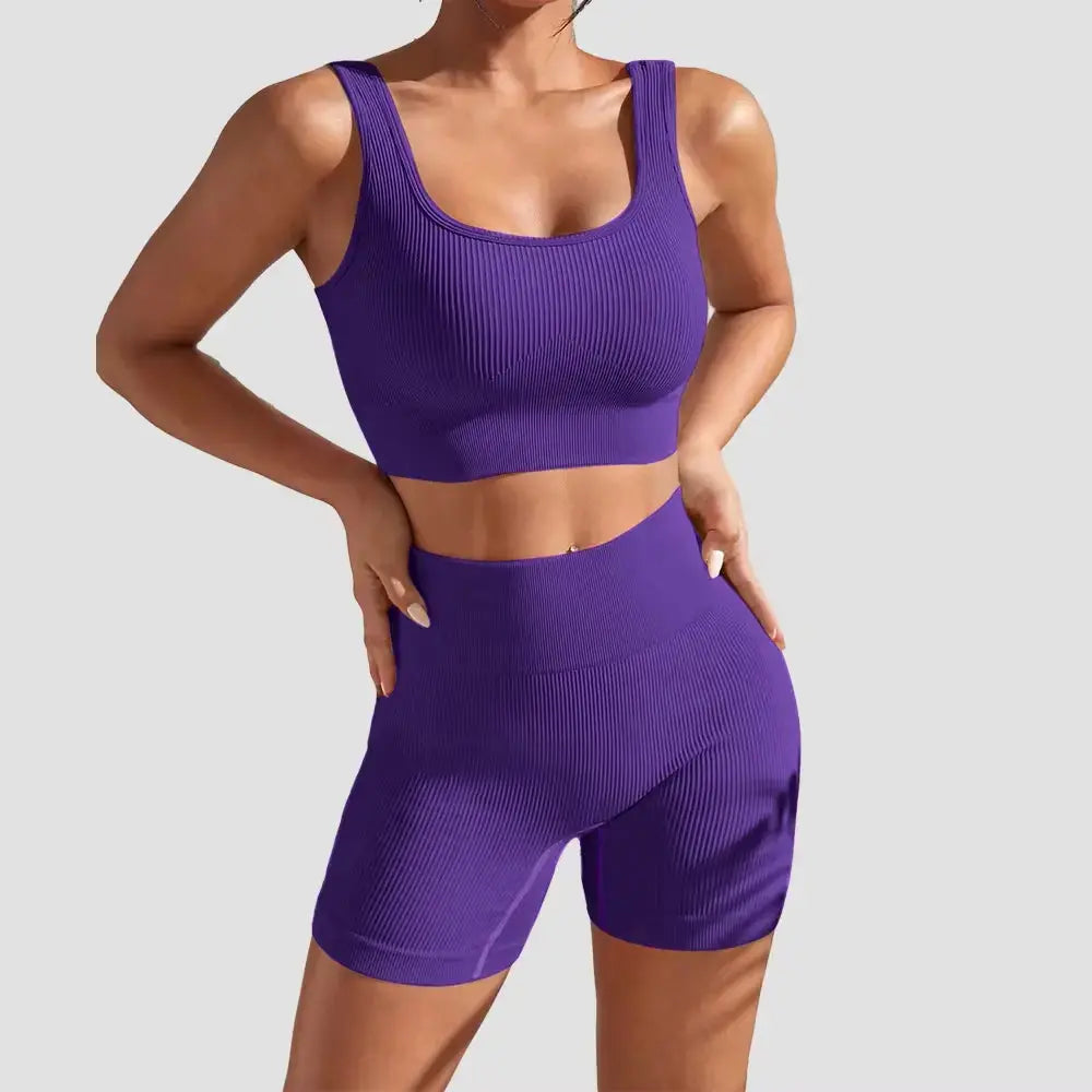 Women’s Hypes Inventory Flaire™ seamless high waist yoga set, stylish activewear for workout and casual wear.