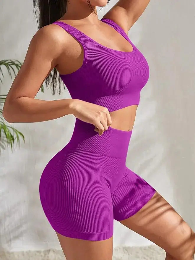 Women’s Flaire™ seamless high waist yoga set by Hypes Inventory, featuring a stylish activewear outfit for workouts and yoga sessions.