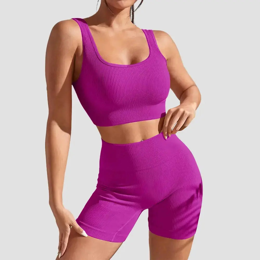 Women’s Hypes Inventory Flaire™ seamless high waist yoga set, activewear with matching top and leggings for workout and active lifestyle.