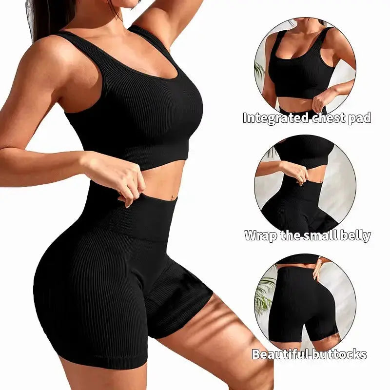 Women’s Flaire™ Seamless High Waist Yoga Set, activewear by Hypes Inventory, featuring a fitted, comfortable workout outfit.