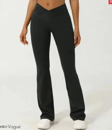 High-Waisted Crossover Flare Leggings (One Pair) Hypes Inventory