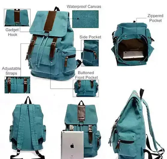 Back To Campus Canvas Backpack In 4 Colors Hypes Inventory