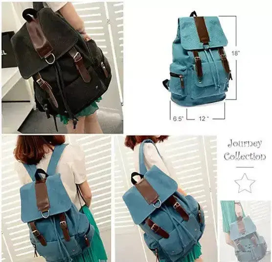 Back To Campus Canvas Backpack In 4 Colors Hypes Inventory