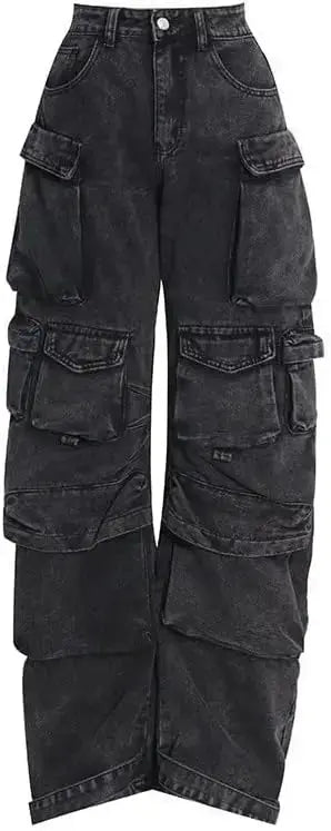 Retro Baggy Cargo Pants | Y2K High-Waisted Streetwear with Pockets for Women Hypes Inventory