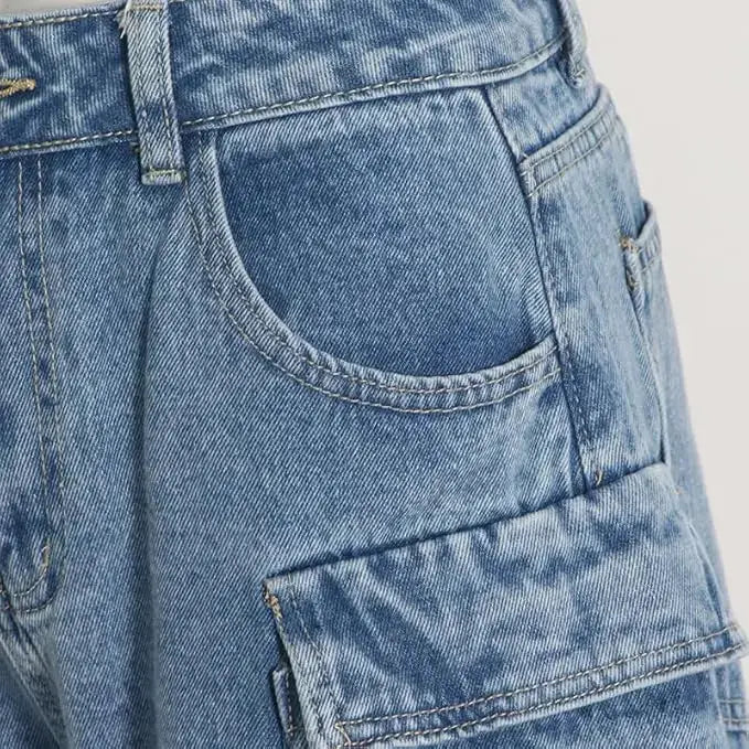 Retro Baggy Cargo Pants | Y2K High-Waisted Streetwear with Pockets for Women Hypes Inventory