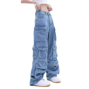 Wide-Leg Denim Pants | Y2K Streetwear Jeans for Men & Women – Trendy 2025 Collection Hypes Inventory