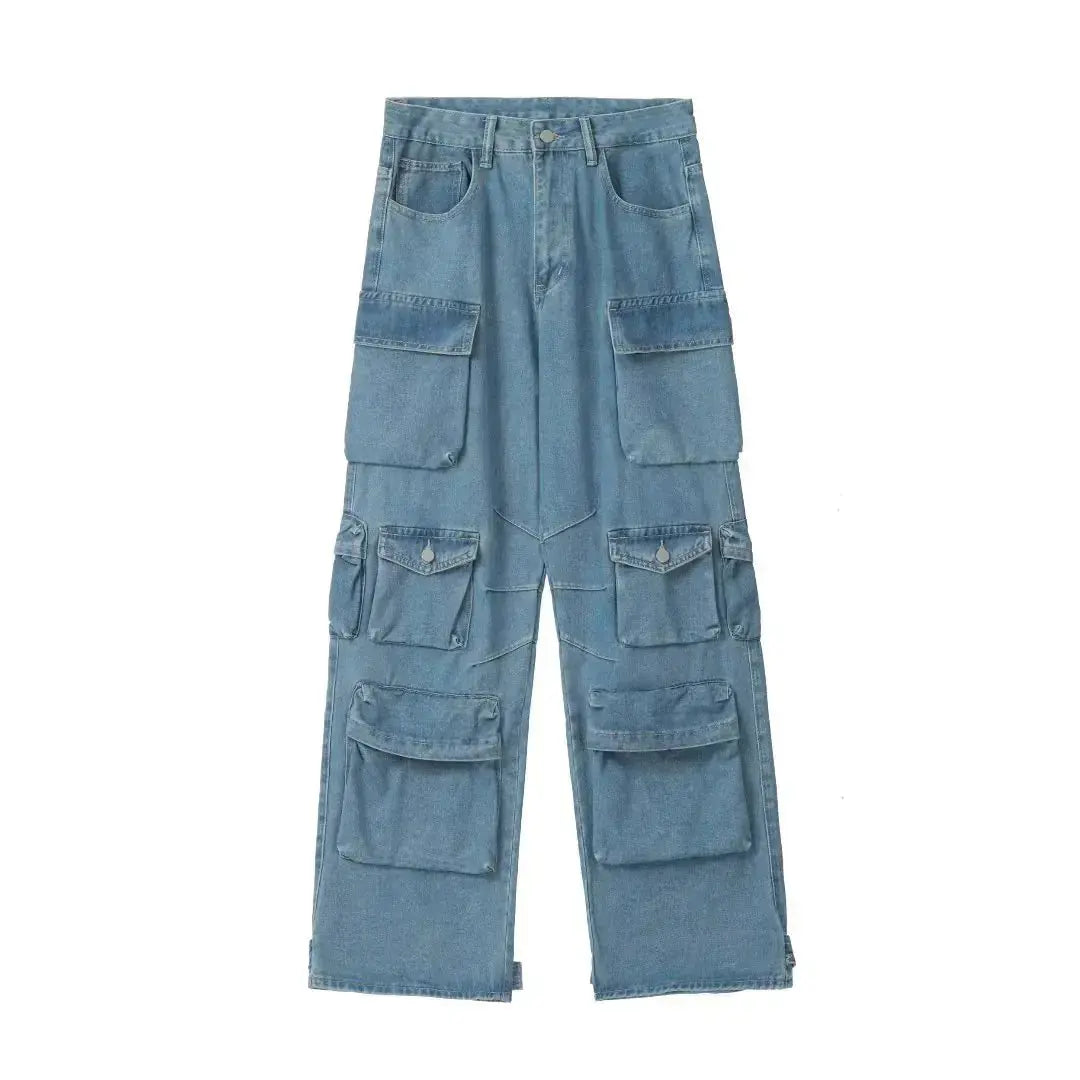 Wide-Leg Denim Pants | Y2K Streetwear Jeans for Men & Women – Trendy 2025 Collection Hypes Inventory