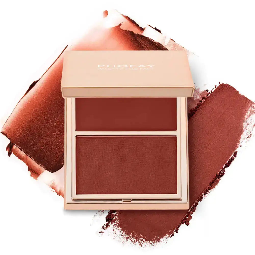Hypes Inventory PHOFAY blush duo with cream and powder blush for a buildable, radiant glow on the cheeks.