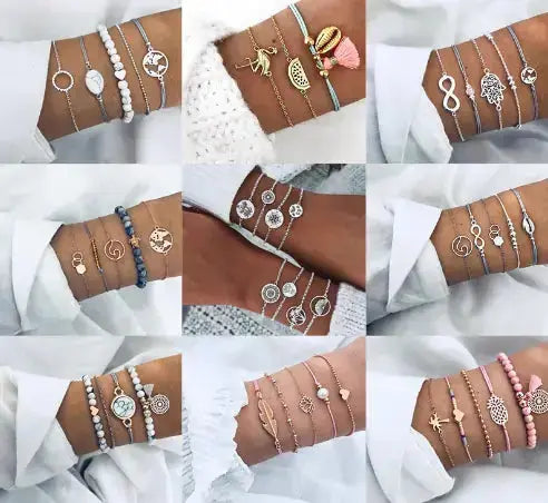 Beaded Chain Bracelet Set for Women Hypes Inventory