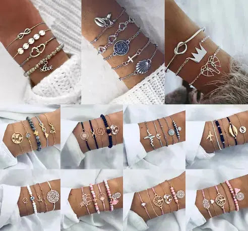 Beaded Chain Bracelet Set for Women Hypes Inventory